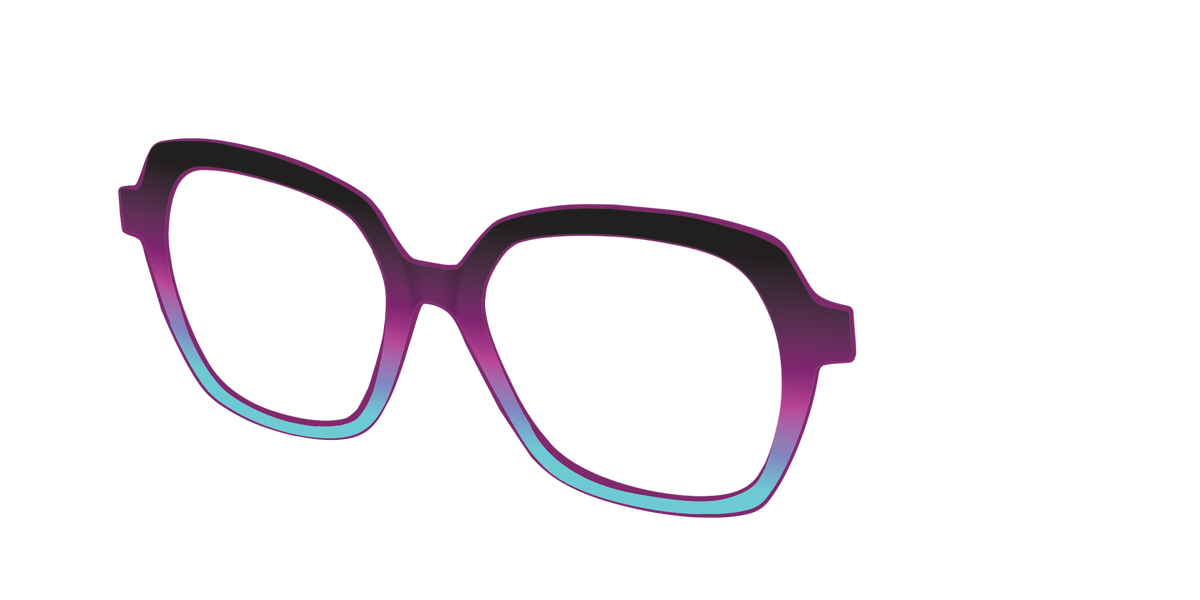 The Licorice to Seafoam Gradient - Angle Top Image - Pair Eyewear