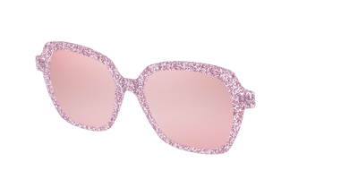 The Polarized Rose Gold Sparkle Sun Top - Angle Top Thumbnail - Pair Eyewear