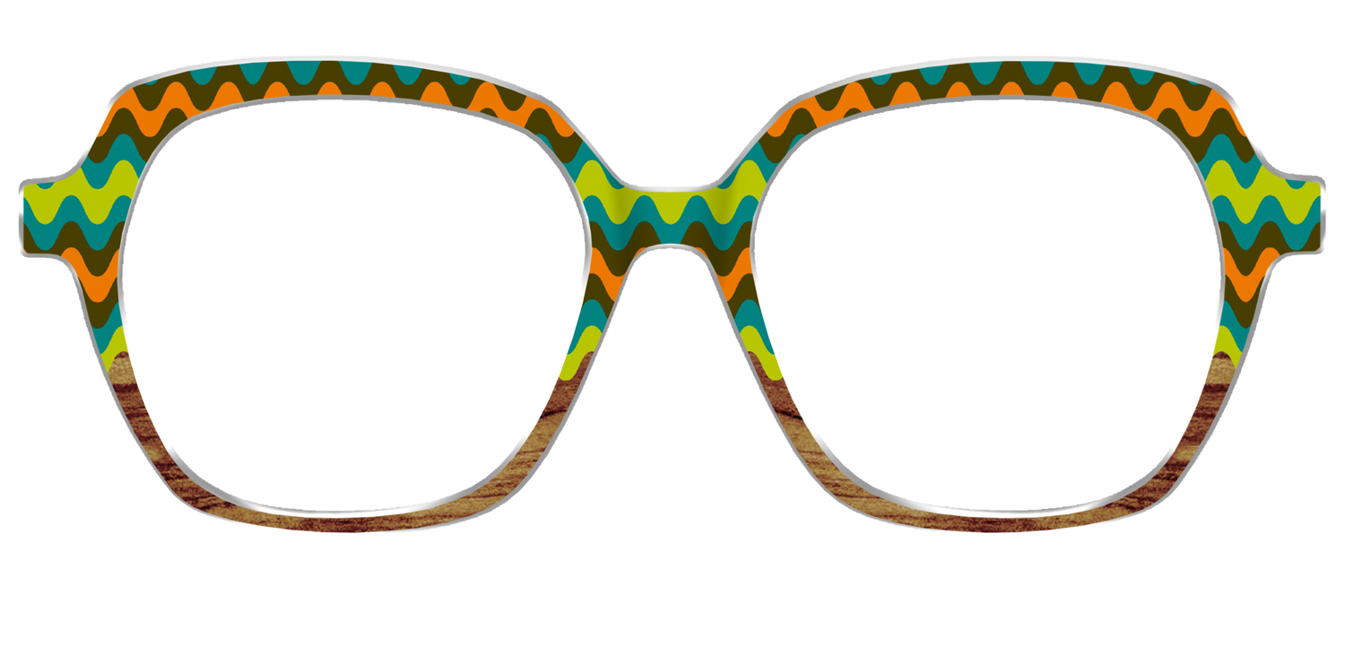 The Woodgrain Waves - Front Top Image - Pair Eyewear