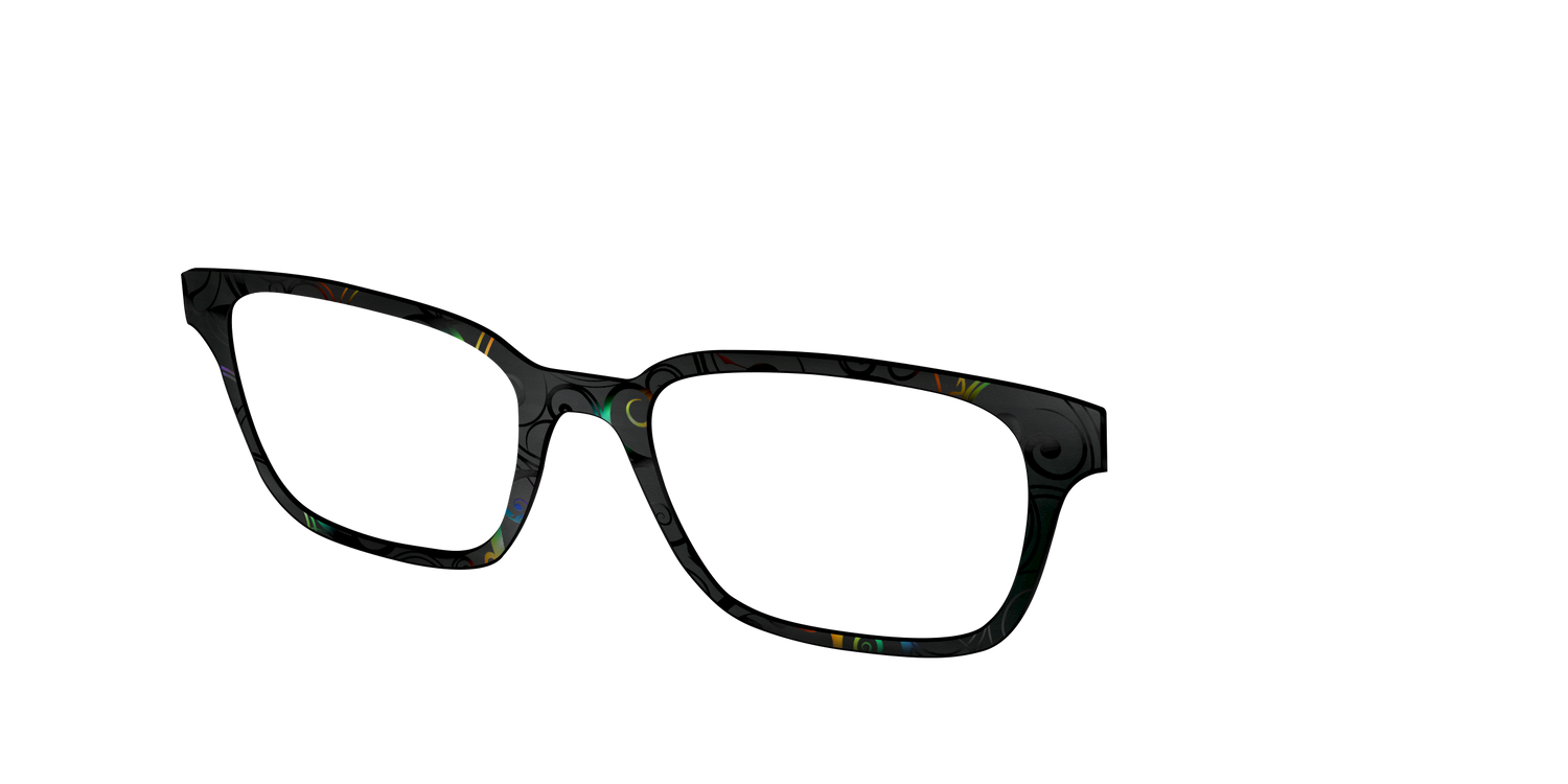 The Black Holographic Scrolls - Angle Top Image - Pair Eyewear