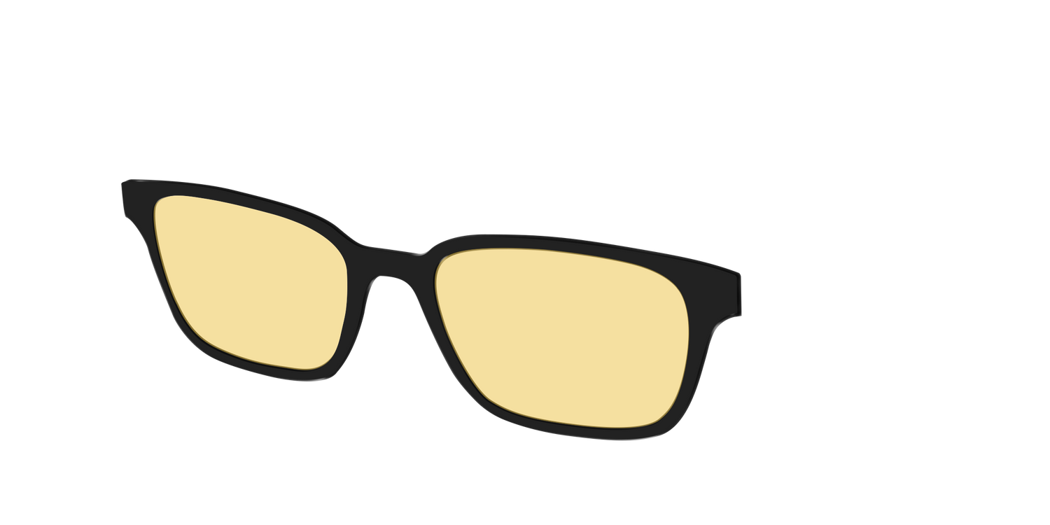 The Black With Citrine Yellow Lens - Angle Top Image - Pair Eyewear