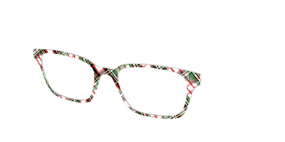 The Evergreen Plaid with Foil Crystal - Angle Top Thumbnail - Pair Eyewear