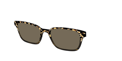 The Polarized Caramel Tortoise Horn Split Sun Top - Angle Top Thumbnail - Pair Eyewear