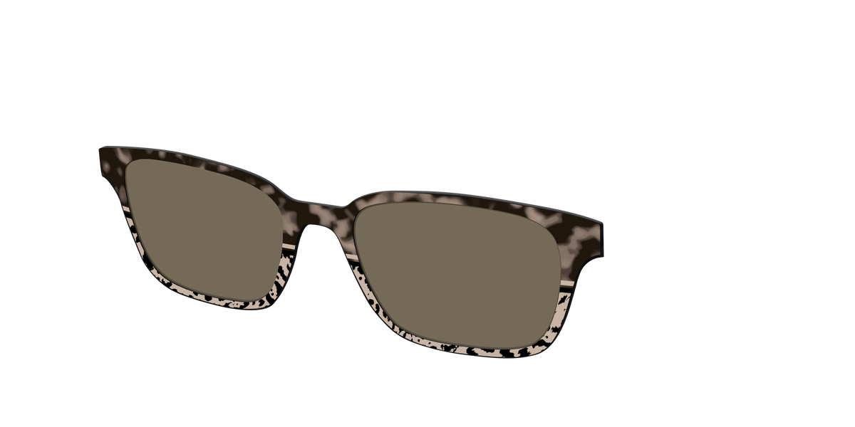 The Polarized Ink Blot Tortoise Split Sun Top - Angle Top Image - Pair Eyewear