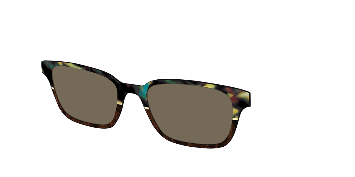 The Polarized Mirage Split with Gold Foil Sun Top - Angle Top Image - Pair Eyewear