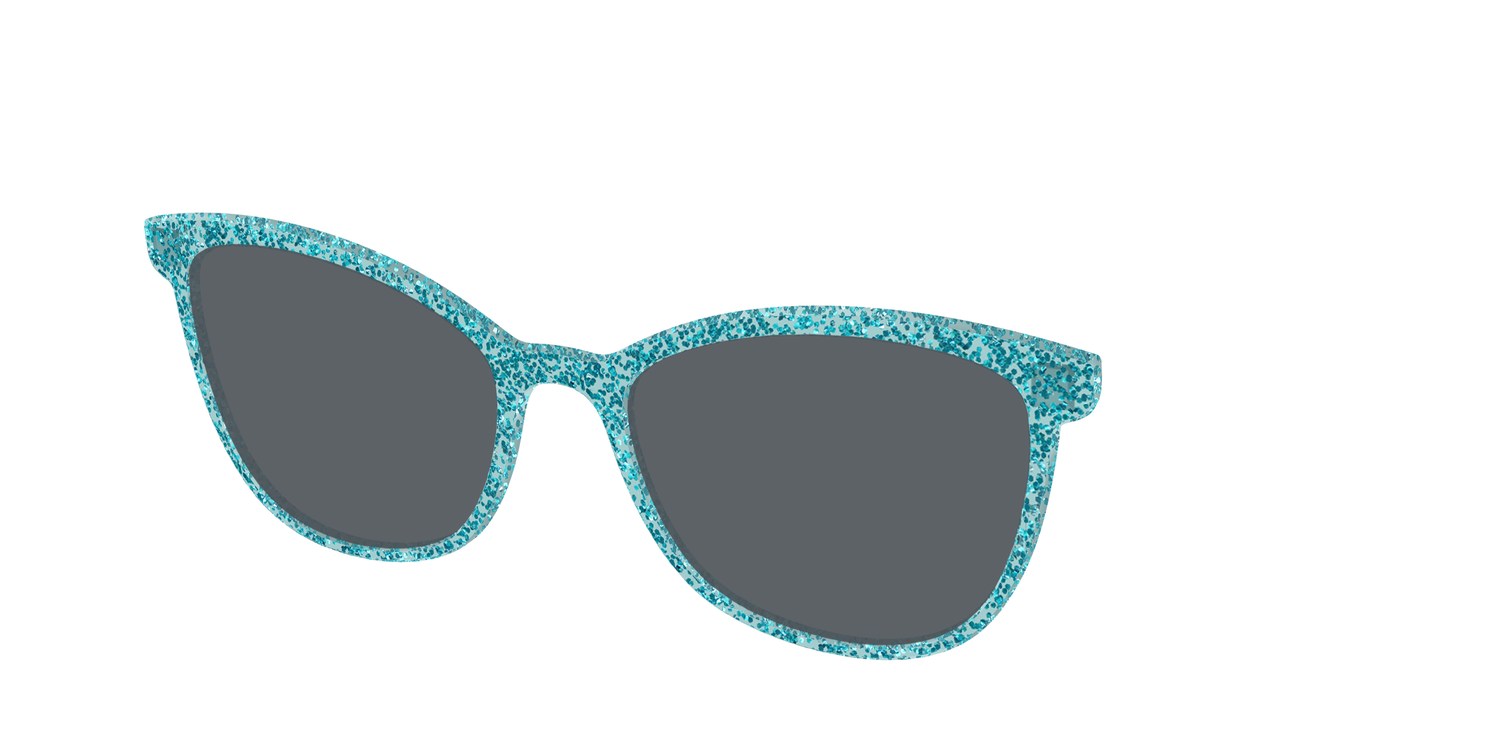 The Polarized Aquamarine Sparkle Sun Top - Angle Top Image - Pair Eyewear
