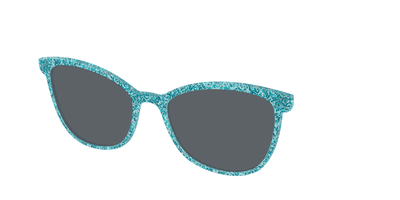 The Polarized Aquamarine Sparkle Sun Top - Angle Top Thumbnail - Pair Eyewear