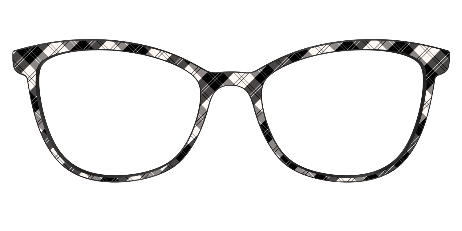 The B&W Plaid - Front Top Image - Pair Eyewear