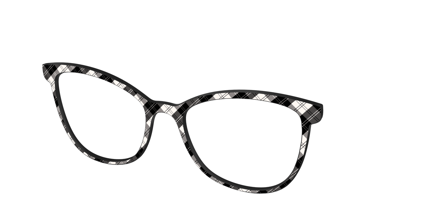 The B&W Plaid - Angle Top Image - Pair Eyewear