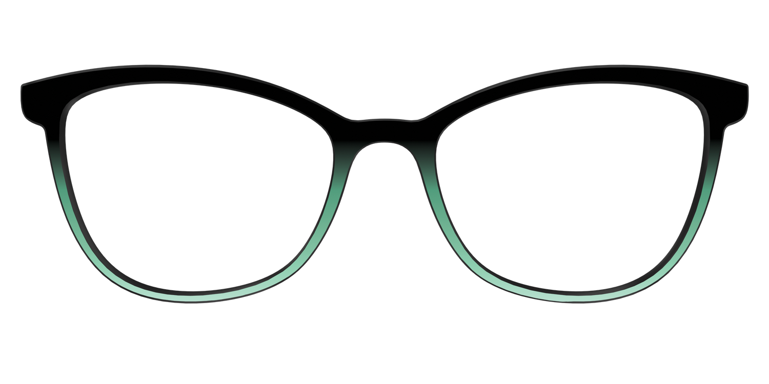 The Black to Spearmint Gradient - Front Top Image - Pair Eyewear