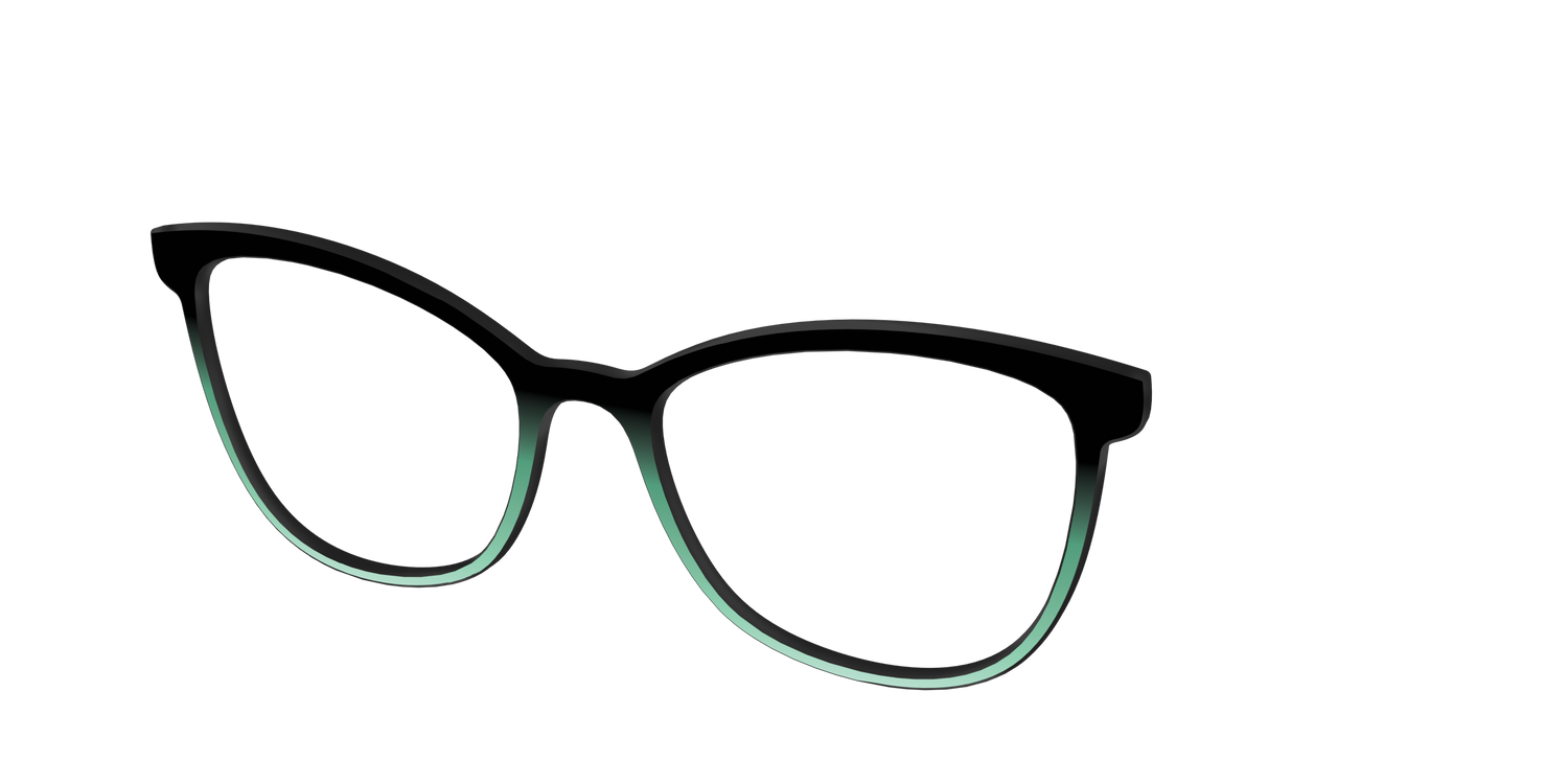 The Black to Spearmint Gradient - Angle Top Image - Pair Eyewear