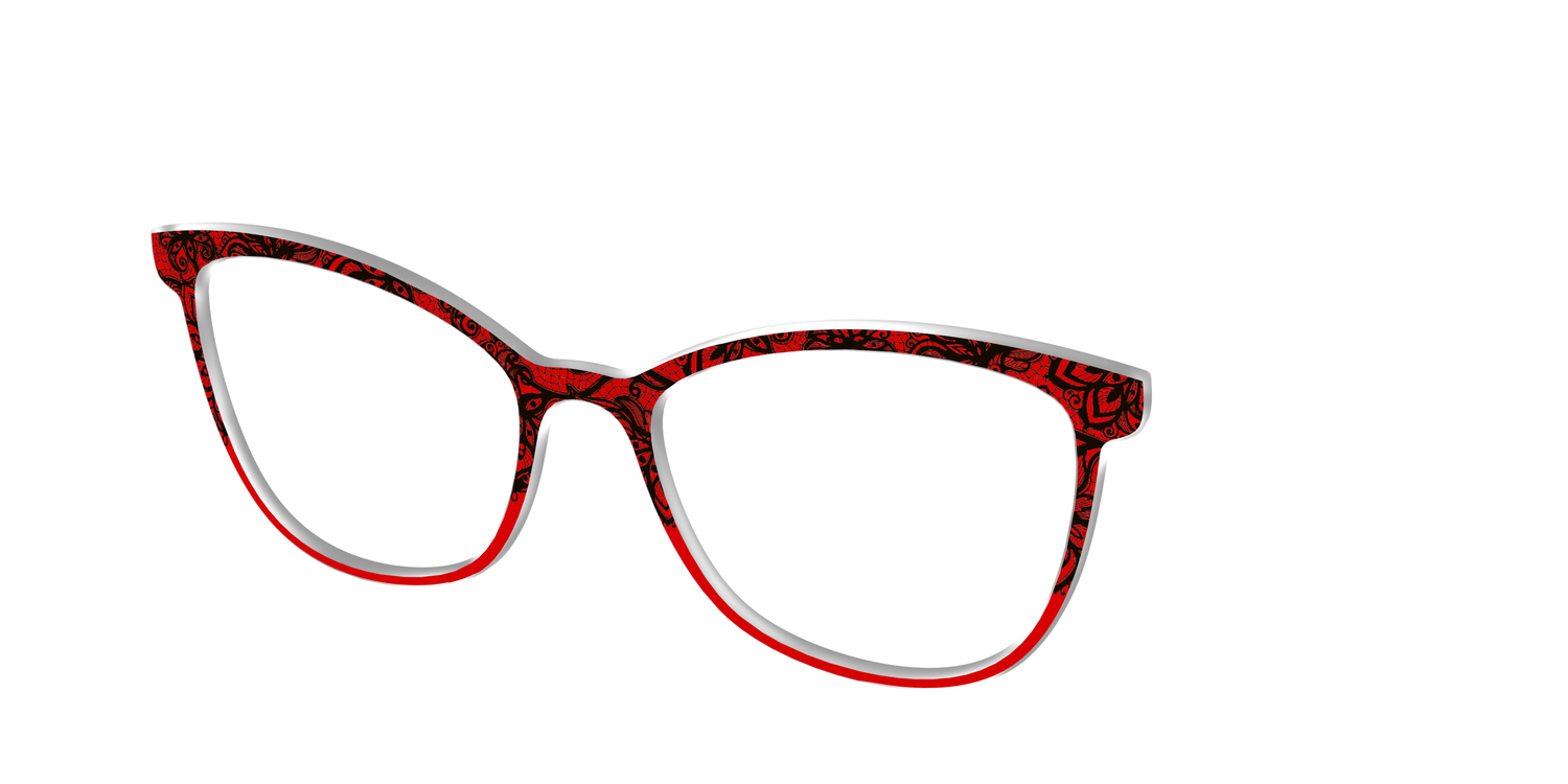 The Blood Red Lace Split - Angle Top Image - Pair Eyewear