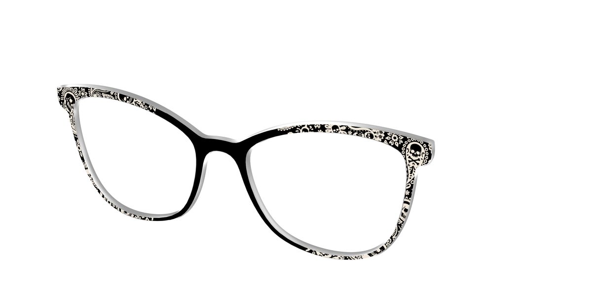 The Bone White Paisley - Angle Top Image - Pair Eyewear