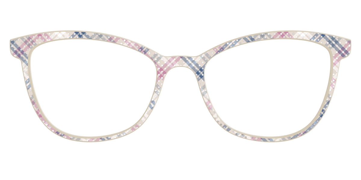 The Chiffon Plaid with Silver Foil Polka Dots - Front Top Image - Pair Eyewear