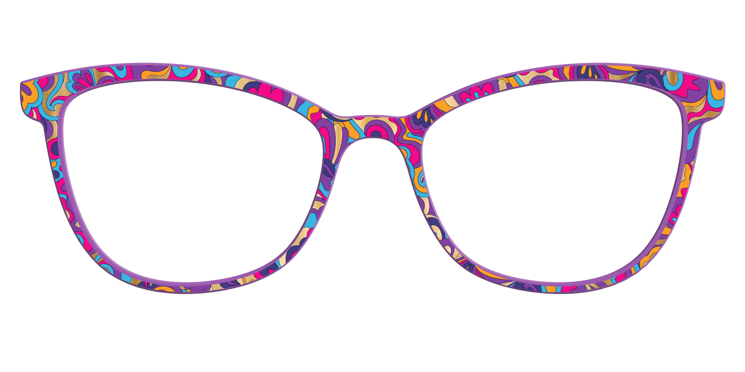 The Flower Power Paisley with Gold Foil - Front Top Image - Pair Eyewear