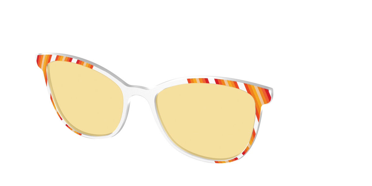 The Groovy Stripes with Citrine Yellow Lens - Angle Top Image - Pair Eyewear