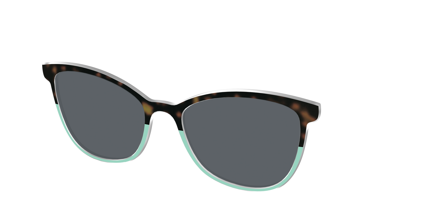 The Polarized Matcha Split Sun Top - Angle Top Image - Pair Eyewear