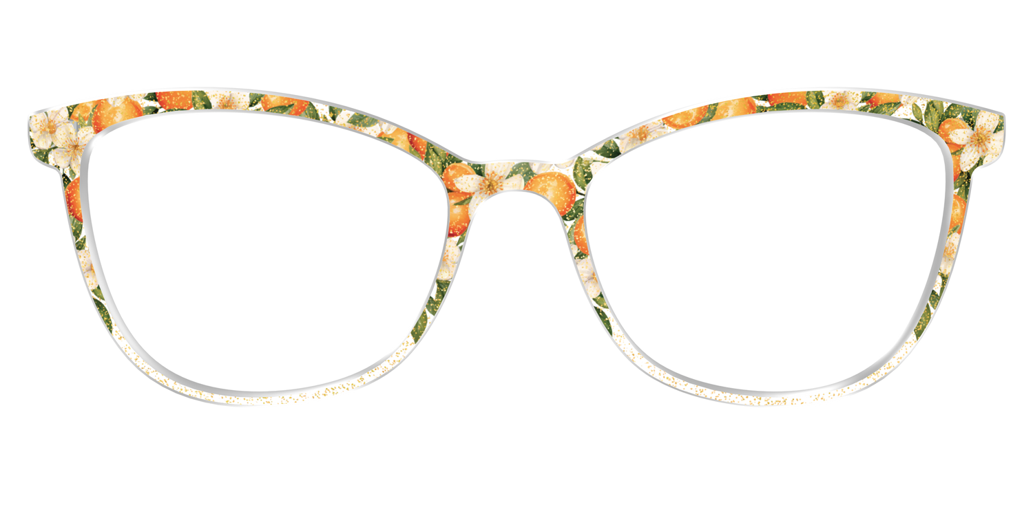 The Orange Blossom Glitter Crystal - Front Top Image - Pair Eyewear