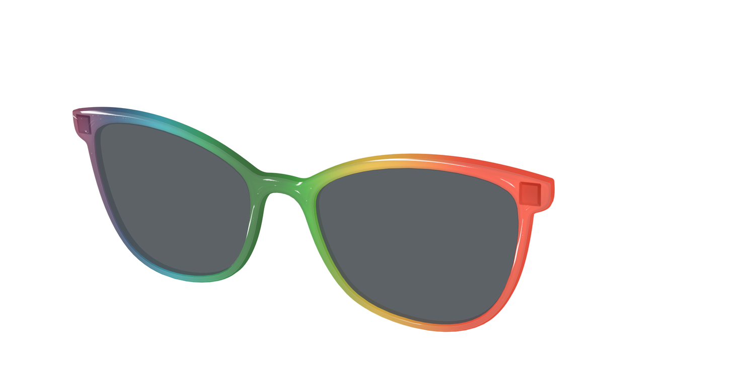 The Polarized Rainbow Gradient Sun Top - Angle Top Image - Pair Eyewear
