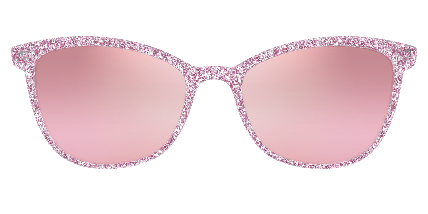 The Polarized Rose Gold Sparkle Sun Top - Front Top Image - Pair Eyewear
