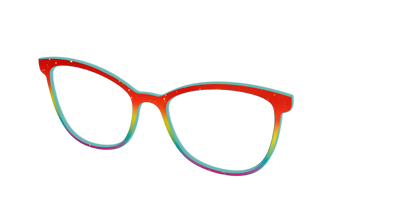 The Spectrum Gradient with Gold Flakes - Angle Top Thumbnail - Pair Eyewear