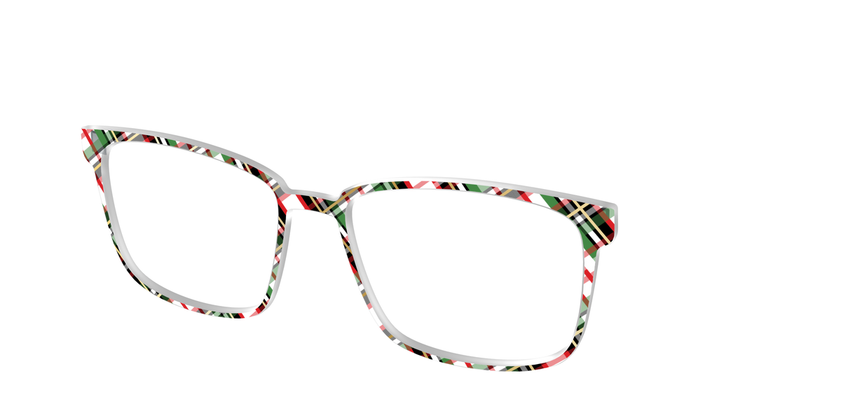 The Evergreen Plaid with Foil Crystal - Angle Top Image - Pair Eyewear