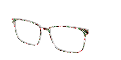 The Evergreen Plaid with Foil Crystal - Angle Top Thumbnail - Pair Eyewear