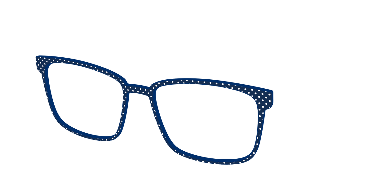 The Navy Pin Dot - Angle Top Image - Pair Eyewear
