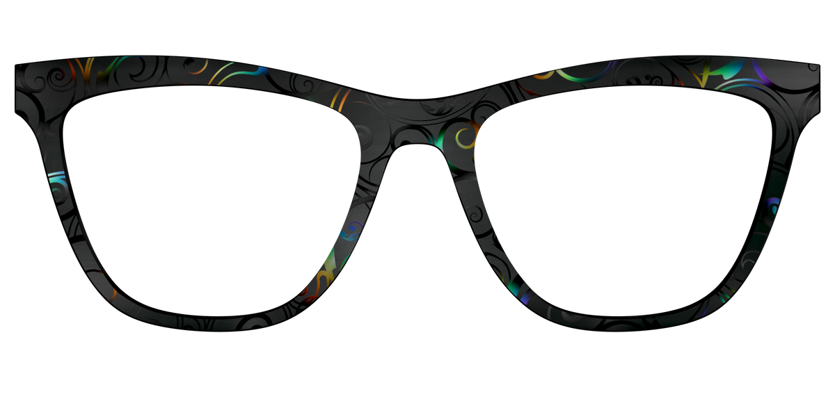 The Black Holographic Scrolls - Front Top Image - Pair Eyewear