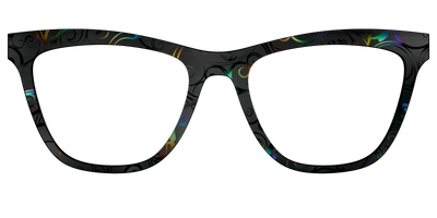 The Black Holographic Scrolls - Front Top Thumbnail - Pair Eyewear