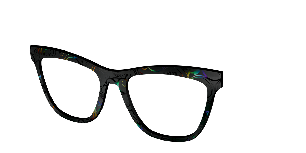 The Black Holographic Scrolls - Angle Top Image - Pair Eyewear