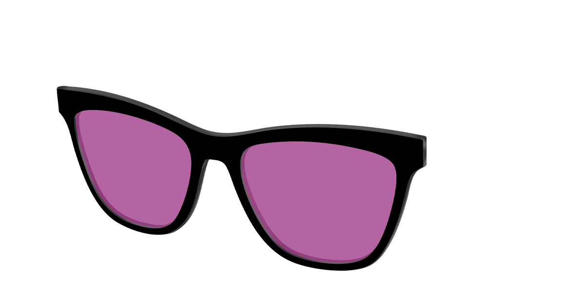 The Black with Violet Golf lens - Angle Top Image - Pair Eyewear