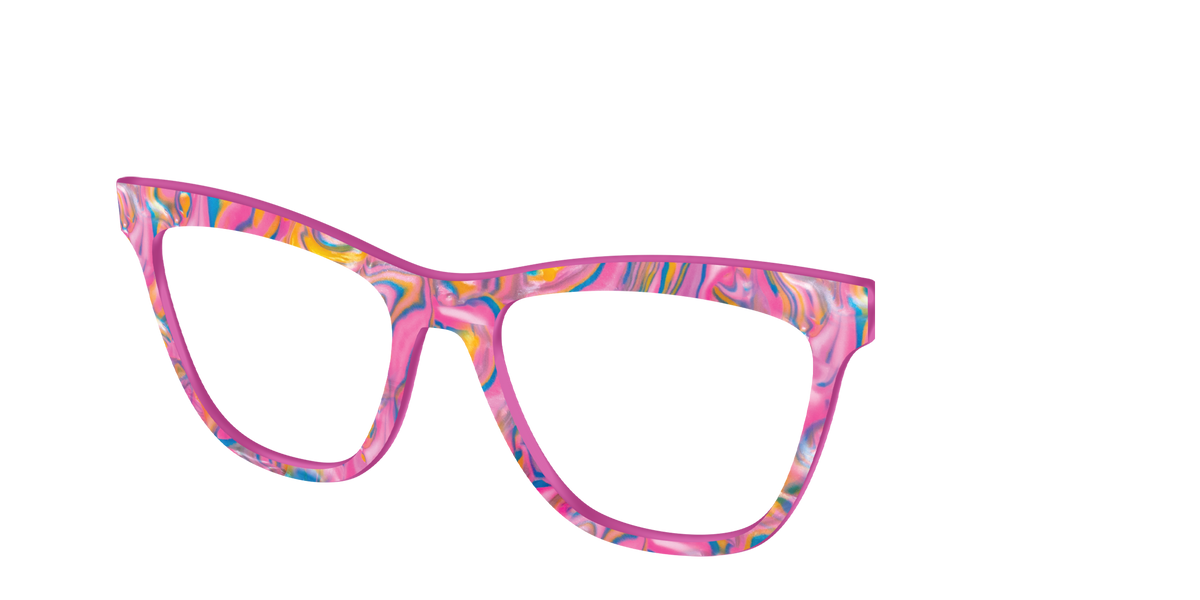 The Bubble Gum Pearl Marble - Angle Top Image - Pair Eyewear