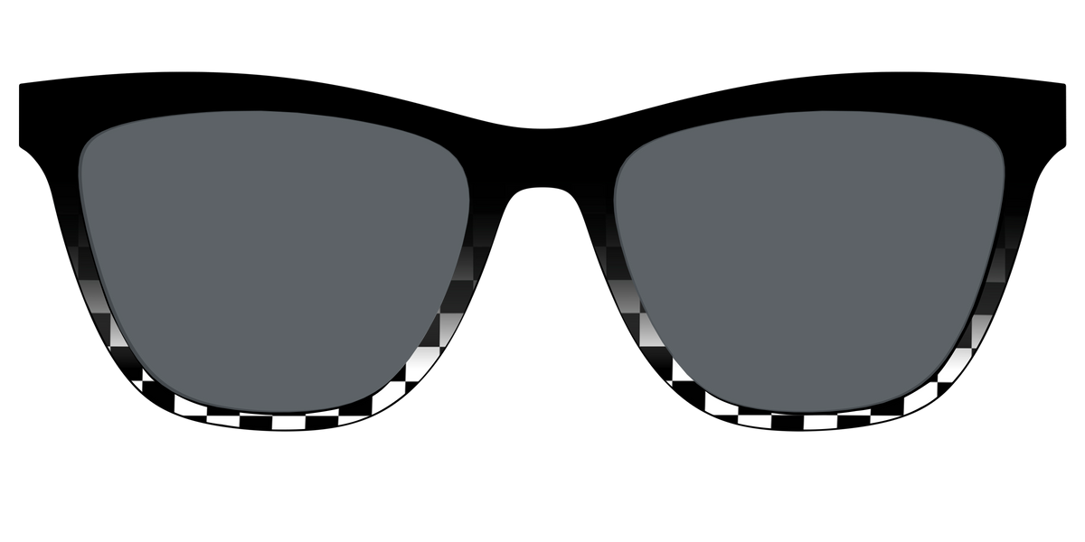 The Polarized Checkerboard Fade Sun Top - Front Top Image - Pair Eyewear