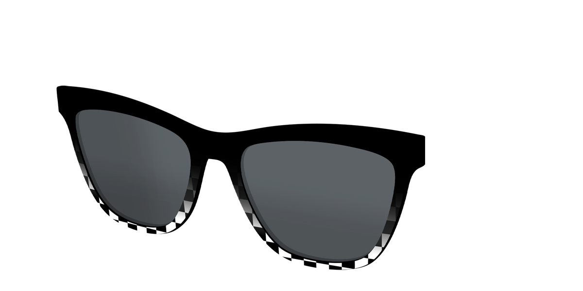 The Polarized Checkerboard Fade Sun Top - Angle Top Image - Pair Eyewear