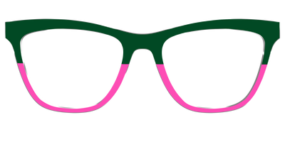 The Emerald and Flamingo Split - Front Top Thumbnail - Pair Eyewear