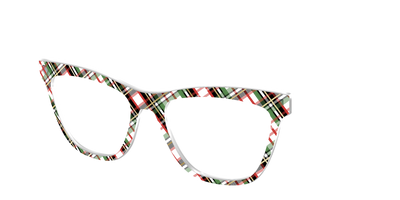 The Evergreen Plaid with Foil Crystal - Angle Top Thumbnail - Pair Eyewear