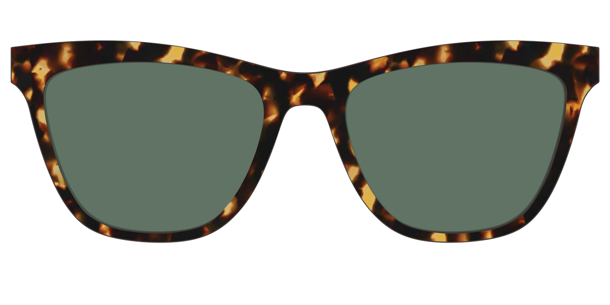 The Non-Polarized Green Tortoise Sun Top - Front Top Image - Pair Eyewear