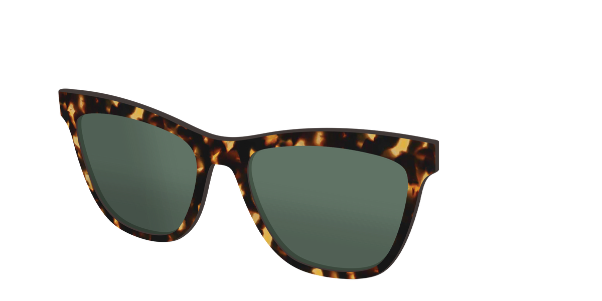 The Non-Polarized Green Tortoise Sun Top - Angle Top Image - Pair Eyewear