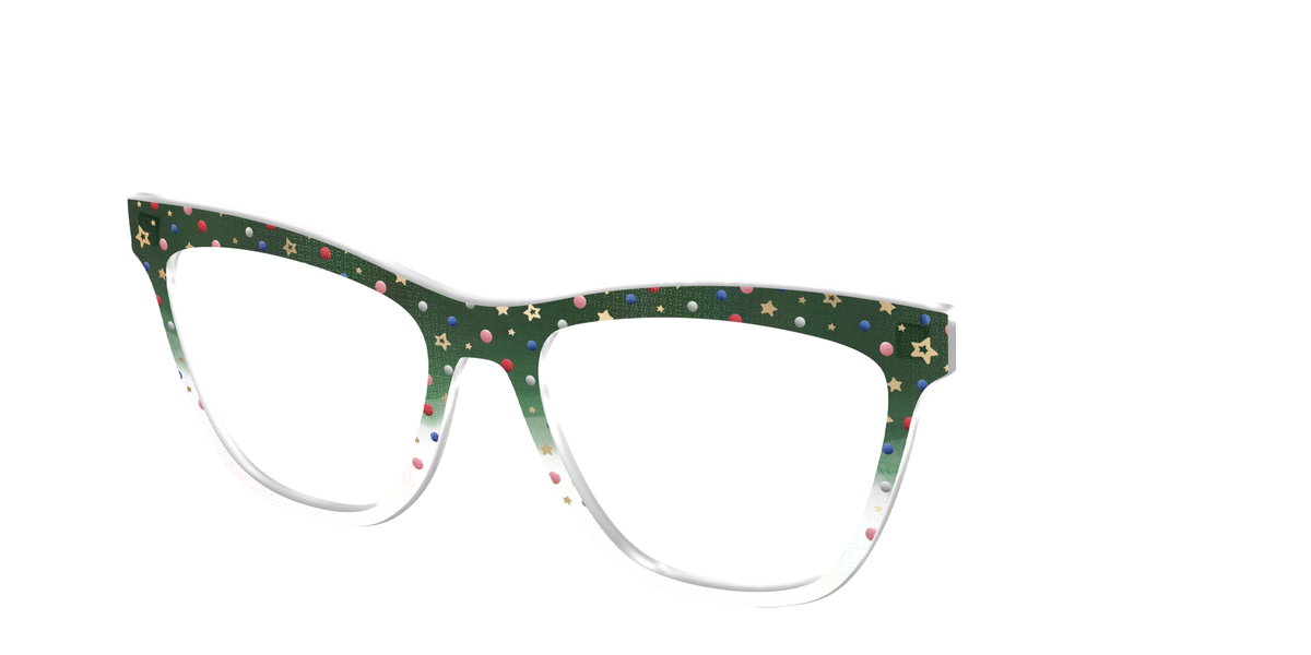 The Holiday Bauble with Foil Crystal - Angle Top Image - Pair Eyewear