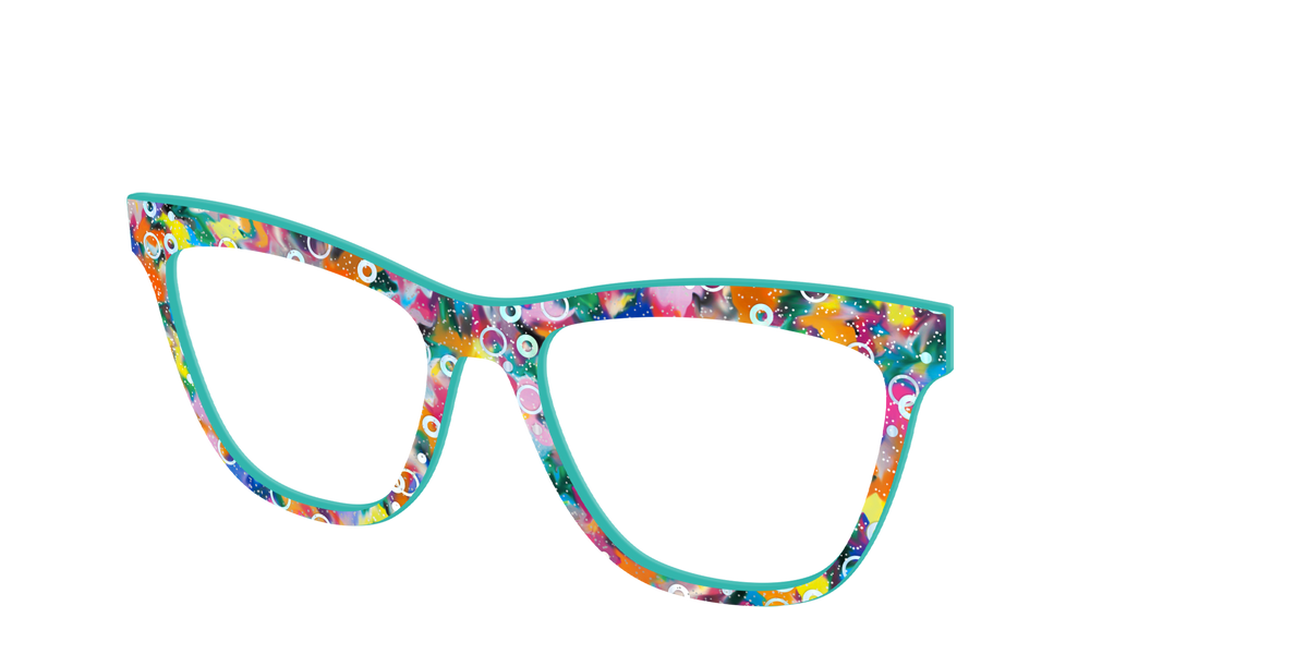 The Imaginative Tortoise with Bubble Glitter - Angle Top Image - Pair Eyewear