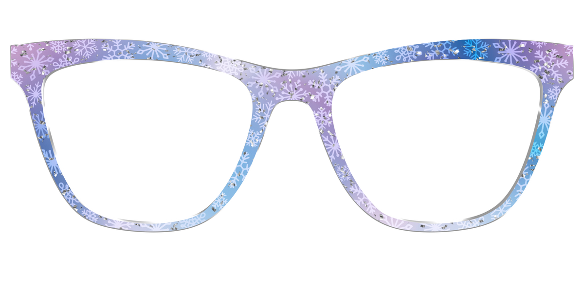 The Pastel Snowflake with Iridescent Glitter - Front Top Image - Pair Eyewear