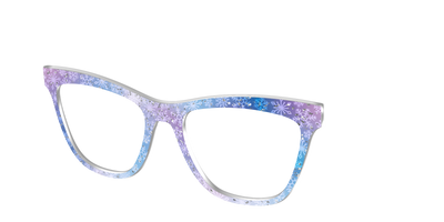 The Pastel Snowflake with Iridescent Glitter - Angle Top Thumbnail - Pair Eyewear