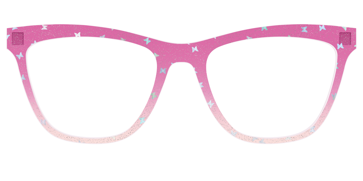The Pink Butterfly Sparkle Crystal - Front Top Image - Pair Eyewear