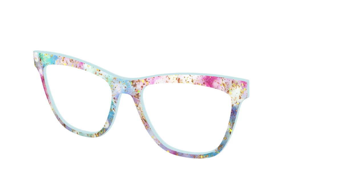 The Pixie Bokeh with Gold Flakes - Angle Top Image - Pair Eyewear