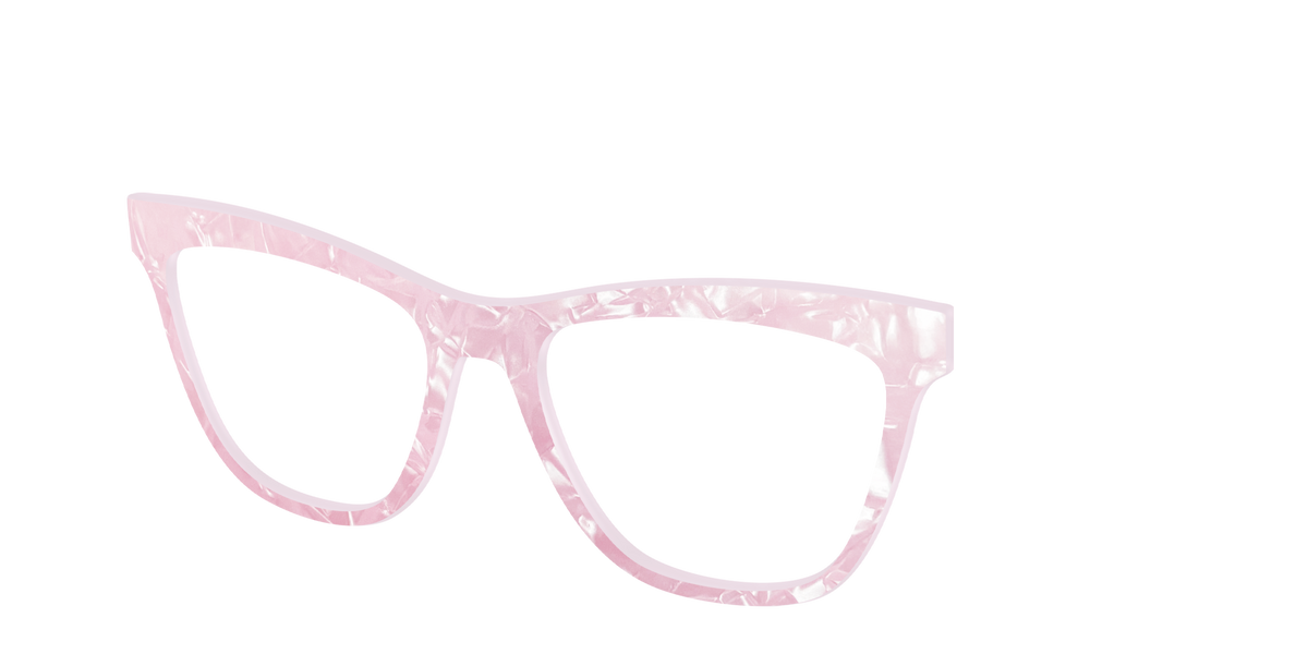 The Rose Quartz Pearl Marble - Angle Top Image - Pair Eyewear