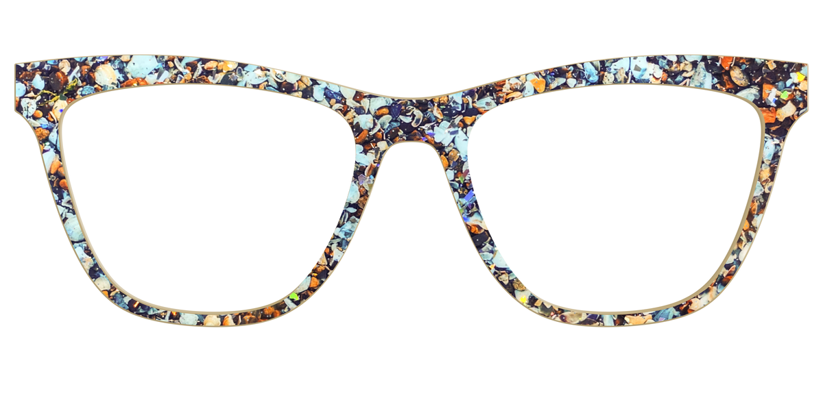 The Seashell Tortoise with Holographic Glitter - Front Top Image - Pair Eyewear