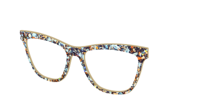 The Seashell Tortoise with Holographic Glitter - Angle Top Thumbnail - Pair Eyewear