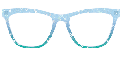 The Sky Blue Crystal with Daisy Glitter - Front Top Thumbnail - Pair Eyewear