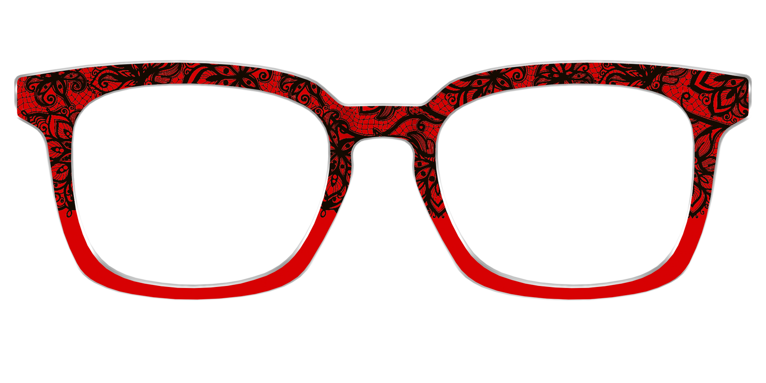 The Blood Red Lace Split - Front Top Image - Pair Eyewear